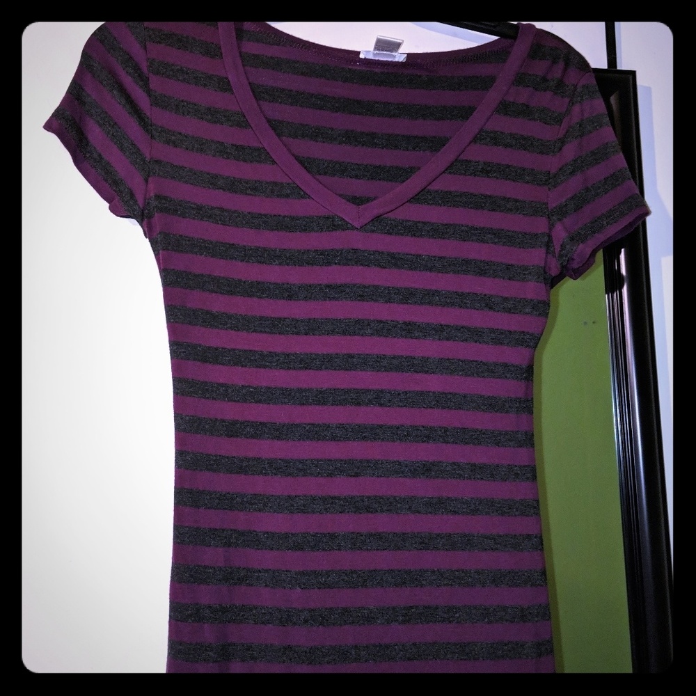 Adc purple and grey vneck